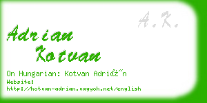 adrian kotvan business card